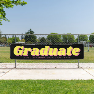 Banderoles Symbole de graduation modifiable en or rose jaune