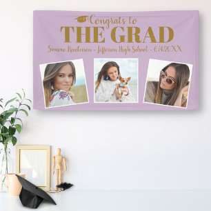 Banderoles Symbole de graduation violet photo Collage des gra