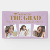 Banderoles Symbole de graduation violet photo Collage des gra (Horizontal)