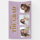 Banderoles Symbole de graduation violet photo Collage des gra (Vertical)