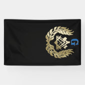 Banderoles Symbole de la maçonnerie d'or (Horizontal)