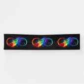 Banderoles Symbole d'infini avec plume arc-en-ciel (Horizontal)