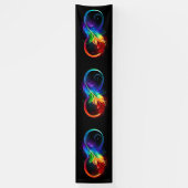 Banderoles Symbole d'infini avec plume arc-en-ciel (Vertical)