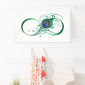Banderoles Symbole d'infini avec plume de paon (En situation)