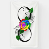 Banderoles Symbole d'infini avec Rose arc-en-ciel (Vertical)