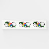 Banderoles Symbole d'infini avec Rose arc-en-ciel (Horizontal)