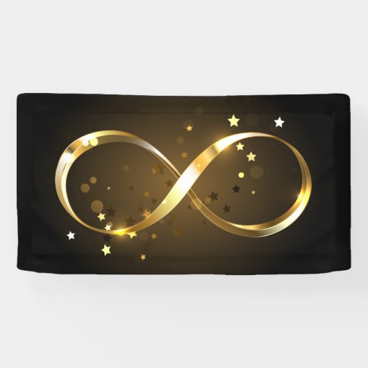 Banderoles Symbole d'infini doré (Horizontal)