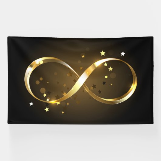 Banderoles Symbole d'infini doré (Horizontal)