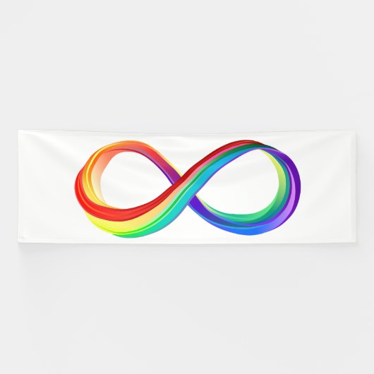 Banderoles Symbole d'infinité arc-en-ciel stratifié (Horizontal)