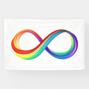 Banderoles Symbole d'infinité arc-en-ciel stratifié