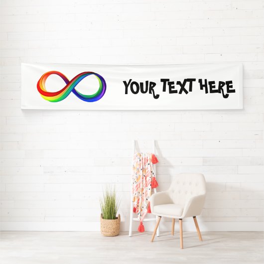 Banderoles Symbole d'infinité arc-en-ciel stratifié (En situation)