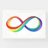 Banderoles Symbole d'infinité arc-en-ciel stratifié (Horizontal)