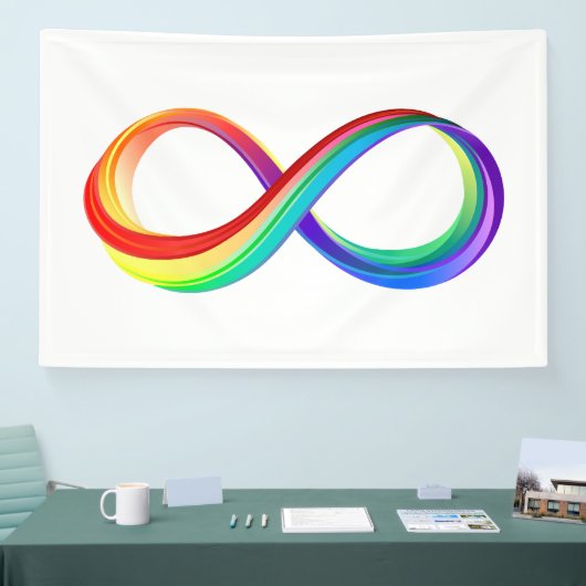 Banderoles Symbole d'infinité arc-en-ciel stratifié (Salon professionnel)