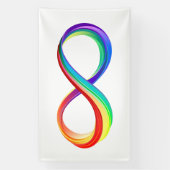 Banderoles Symbole d'infinité arc-en-ciel stratifié (Verticale)