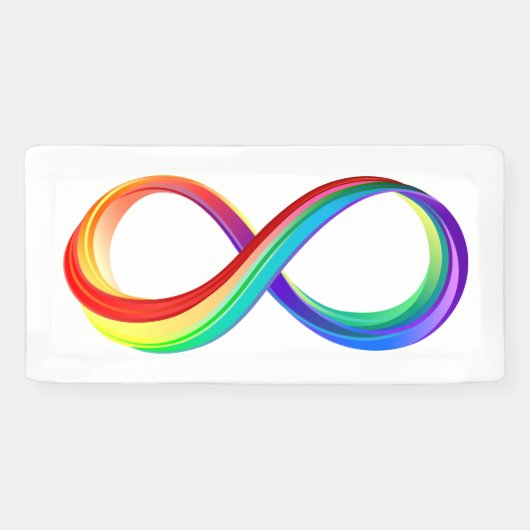 Banderoles Symbole d'infinité arc-en-ciel stratifié (Horizontal)