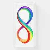 Banderoles Symbole d'infinité arc-en-ciel stratifié (Verticale)