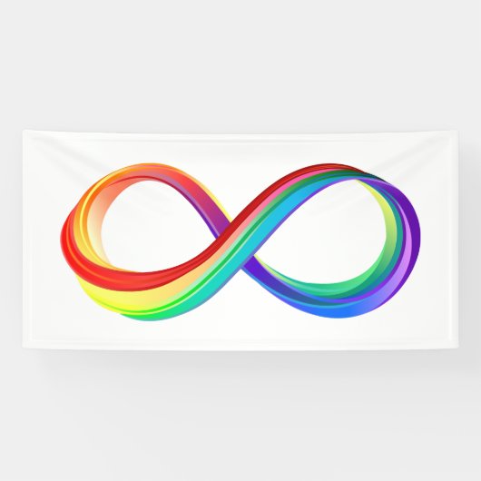 Banderoles Symbole d'infinité arc-en-ciel stratifié (Horizontal)