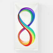 Banderoles Symbole d'infinité arc-en-ciel stratifié (Verticale)