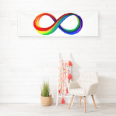 Banderoles Symbole d'infinité arc-en-ciel stratifié (En situation)
