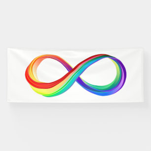 Banderoles Symbole d'infinité arc-en-ciel stratifié
