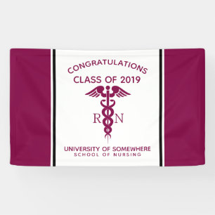 Banderoles Symbole Médicale simple Red Caduceus Nurse