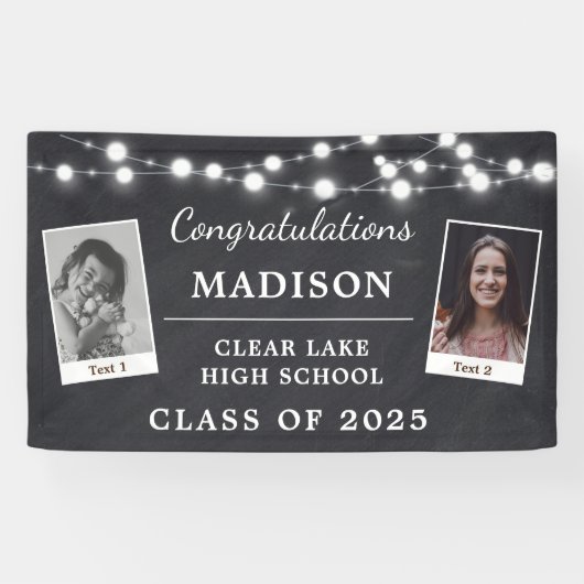 Banderoles Symbole moderne Chalk Graduation Party String Ligh (Horizontal)