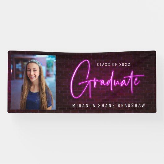 Banderoles SYMBOLE NEON PHOTO Pink Graduate (Horizontal)