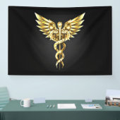 Banderoles Symbole Polygonal Or Caduceus (Salon professionnel)