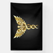 Banderoles Symbole Polygonal Or Caduceus (Verticale)