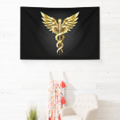 Banderoles Symbole Polygonal Or Caduceus (Insitu)