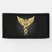Banderoles Symbole Polygonal Or Caduceus (Horizontal)