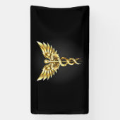 Banderoles Symbole Polygonal Or Caduceus (Verticale)