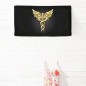 Banderoles Symbole Polygonal Or Caduceus (Insitu)