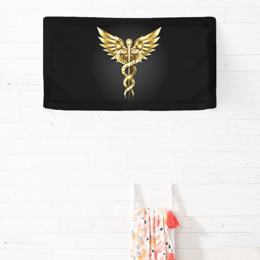 Banderoles Symbole Polygonal Or Caduceus (Insitu)