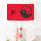 Banderoles Symbole Yin Yang - tatouage solide (En situation)