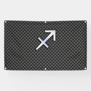 Banderoles Symbole Zodiaque Sagittarius d'argent Impression e