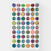 Banderoles Symboles de paix colorés (Vertical)