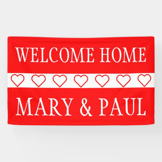 Banderoles Symboles simples - COEURS ROUGES + vos idées (Horizontal)