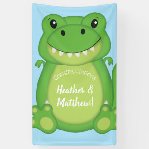 Banderoles T-Rex Dinosaur Baby shower Bleu