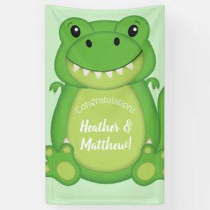 Banderoles T-Rex Dinosaur Baby shower vert