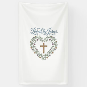 Banderoles T-shirt chrétien à croix florale aimé de Jésus Des