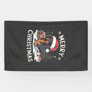 Banderoles T-shirt classique Joyeux Noël teckel