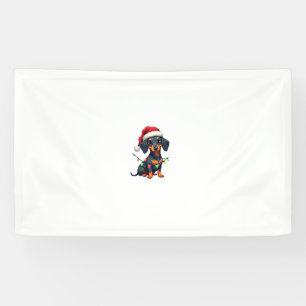 Banderoles T-shirt de Noël avec sapin et chiens teckel Cadeau