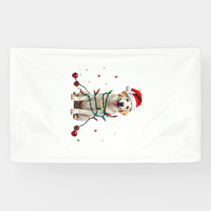 Banderoles T-shirt de Noël moche de chien Boxer blanc drôle d