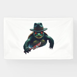Banderoles T-shirt de tortue d'Halloween effrayant et terrifi