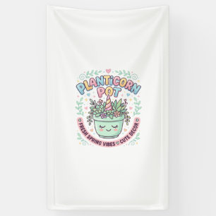 Banderoles T-shirt graphique avec une licorne et un pot de pl