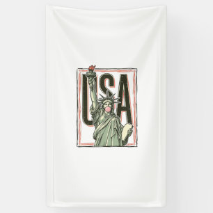 Banderoles T-shirt graphique bubble gum Statue de la Liberté
