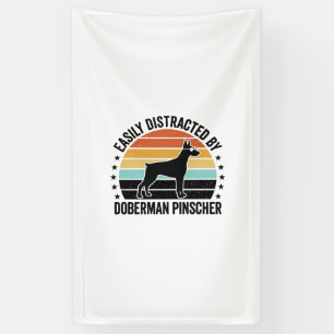 Banderoles T-shirt graphique vintage Doberman Pinscher couche