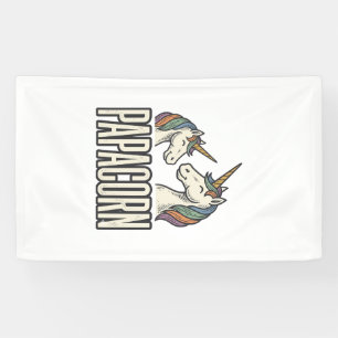 Banderoles T-Shirt Papa Licorne Papa Gravure Vintage Des
