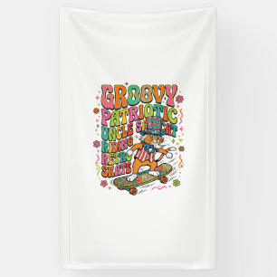 Banderoles T-Shirt Typographie Rétro Chat Oncle Sam Patriotiq
